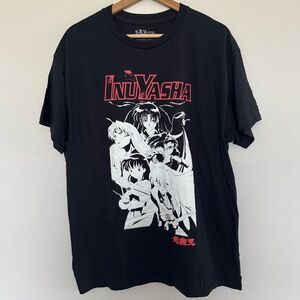2009 Inuyasha T-Shirt Mens Large Black Kagome Sesshomaru Naraku Anime TV Show